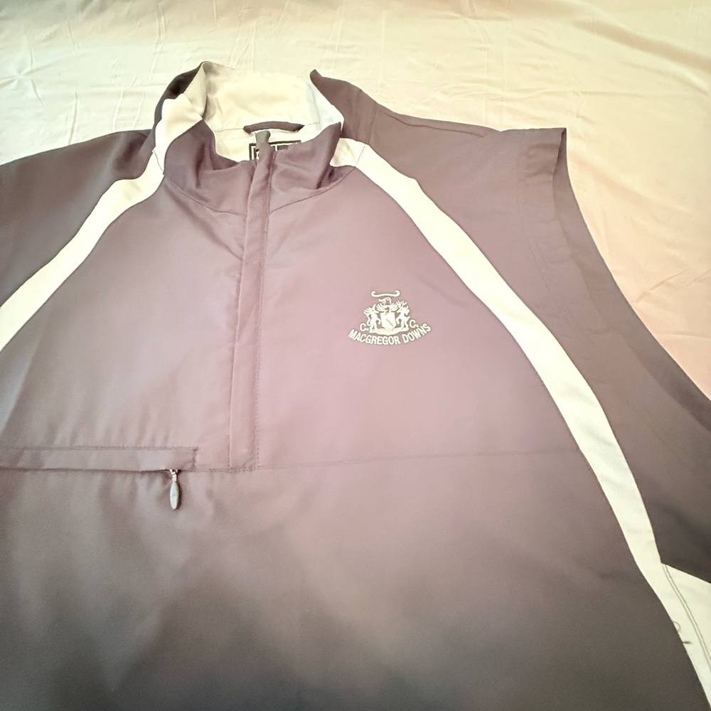 Adidas Black and White Golf Windbreaker Quarter Zip Vest Size Large - Picture 7 of 13